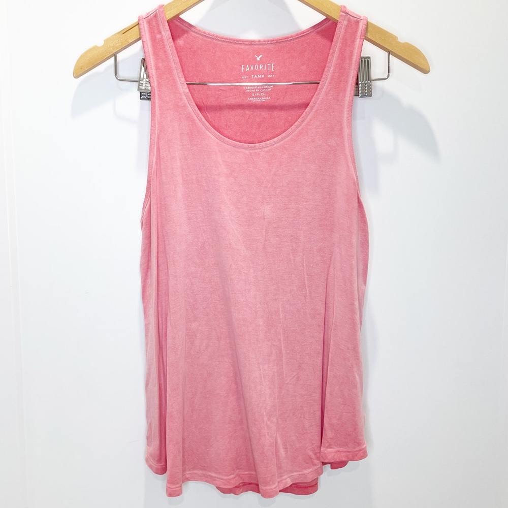 American Eagle Coral Pink Soft Stretchy Comfy Scoop Neck Favorite Tank Top